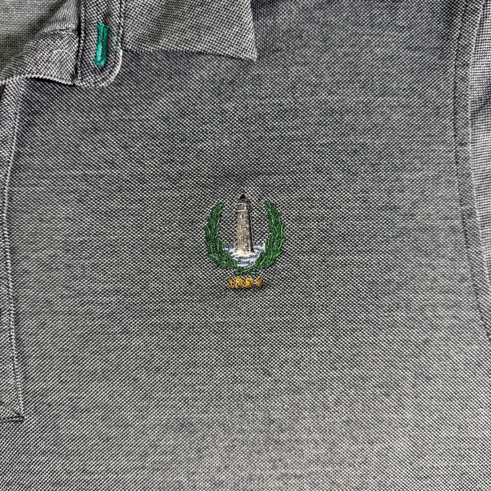 Adidas adiPure Wool Blend Crest Logo Polo Shirt Mens L Gray Cohasset Golf Club - Picture 3 of 15